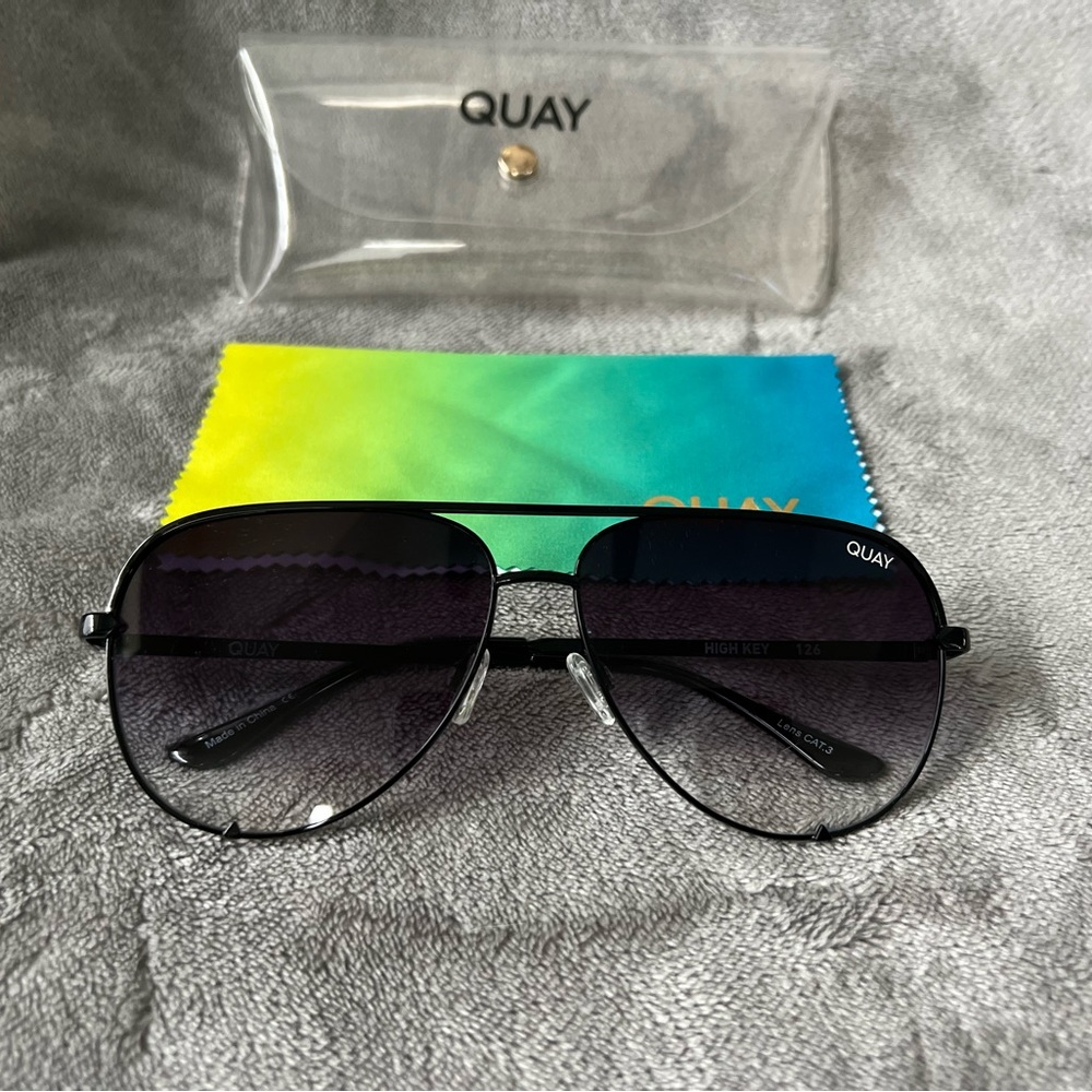 QUAY High Key Black Fade Sunglasses